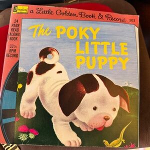 little golden book and record. poky little puppy